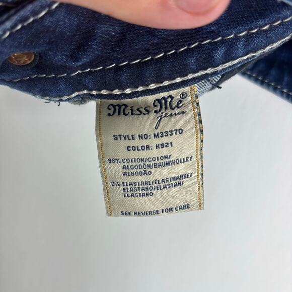 Women's Miss Me Embellished Pockets Flower Jean Denim Mid-Short Size 31 M3337D - Picture 8 of 8